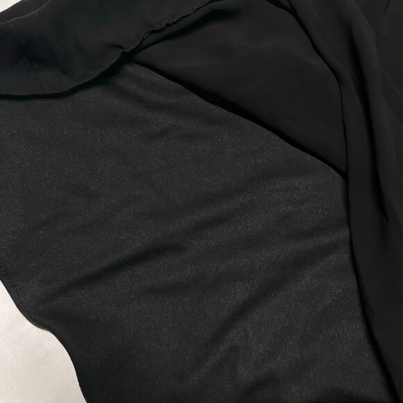 Dressbarn Collection Ruffle Hem Skirt Womens SZ 14W Black Chiffon Flowy Cocktail - Picture 8 of 13